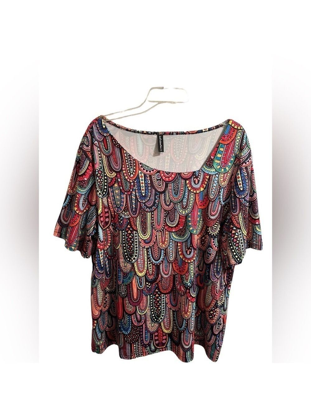 Just Fashion Now Hippie XL Contemporary Artistic Tunic Eclectic Summer Blouse